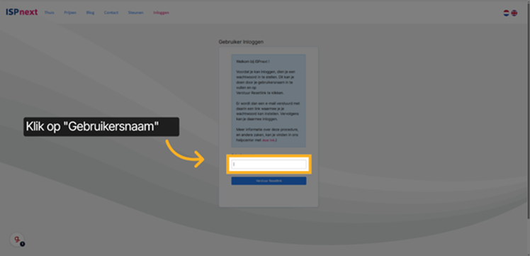 Klik op gebruikersnaam